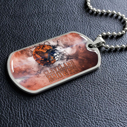 American Football - AFD059 - Cleveland Browns - NFL Football Team - American Football Dog Tag - Military Ball Chain - Luxury Dog Tag