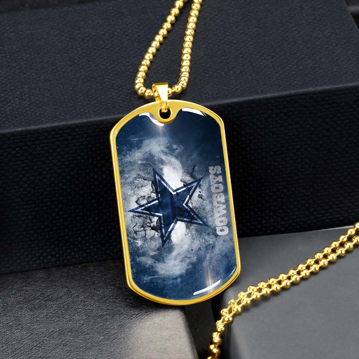 American Football - AFD060 - Dallas Cowboys - NFL Football Team - American Football Dog Tag - Military Ball Chain - Luxury Dog Tag