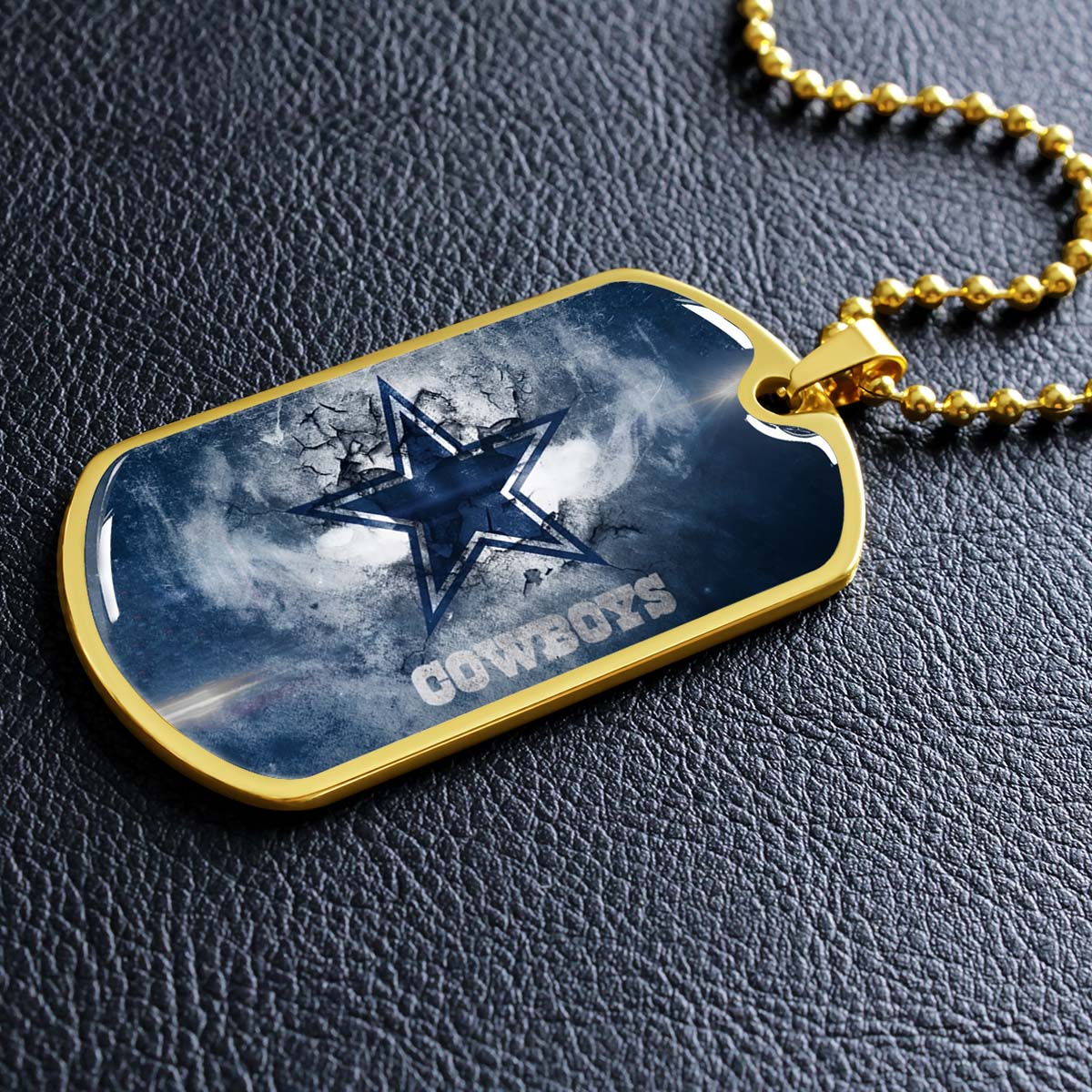 American Football - AFD060 - Dallas Cowboys - NFL Football Team - American Football Dog Tag - Military Ball Chain - Luxury Dog Tag