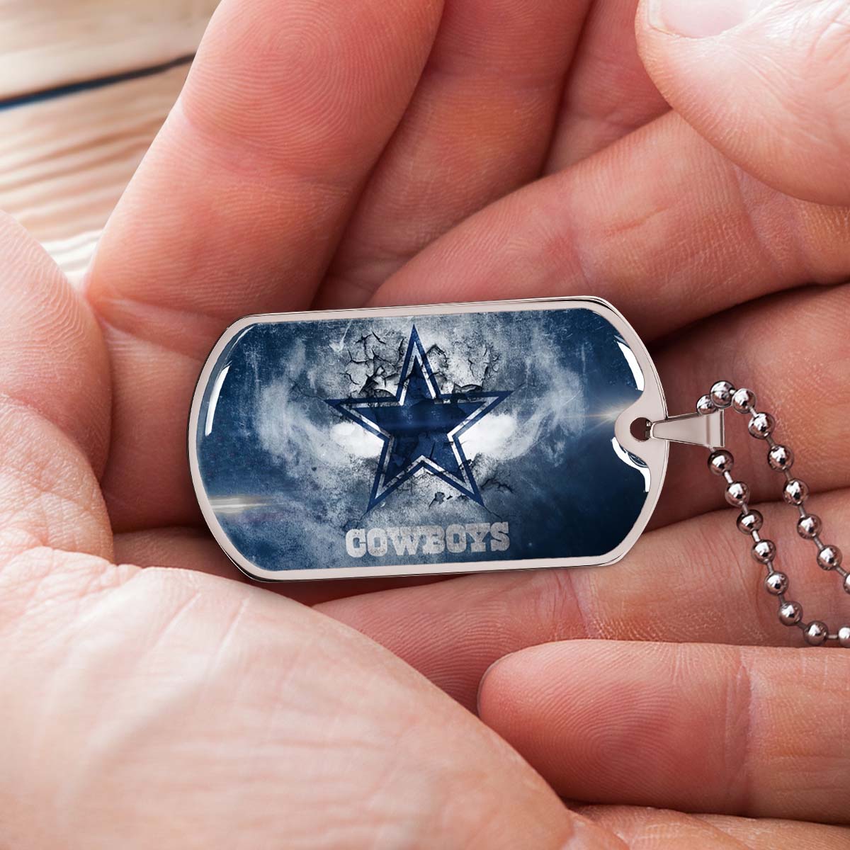 American Football - AFD060 - Dallas Cowboys - NFL Football Team - American Football Dog Tag - Military Ball Chain - Luxury Dog Tag