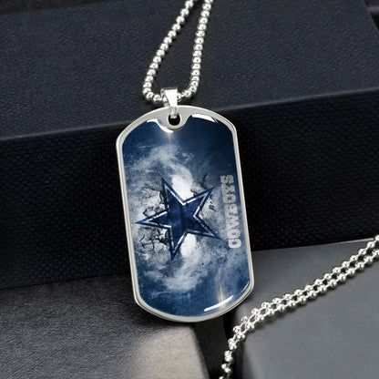 American Football - AFD060 - Dallas Cowboys - NFL Football Team - American Football Dog Tag - Military Ball Chain - Luxury Dog Tag
