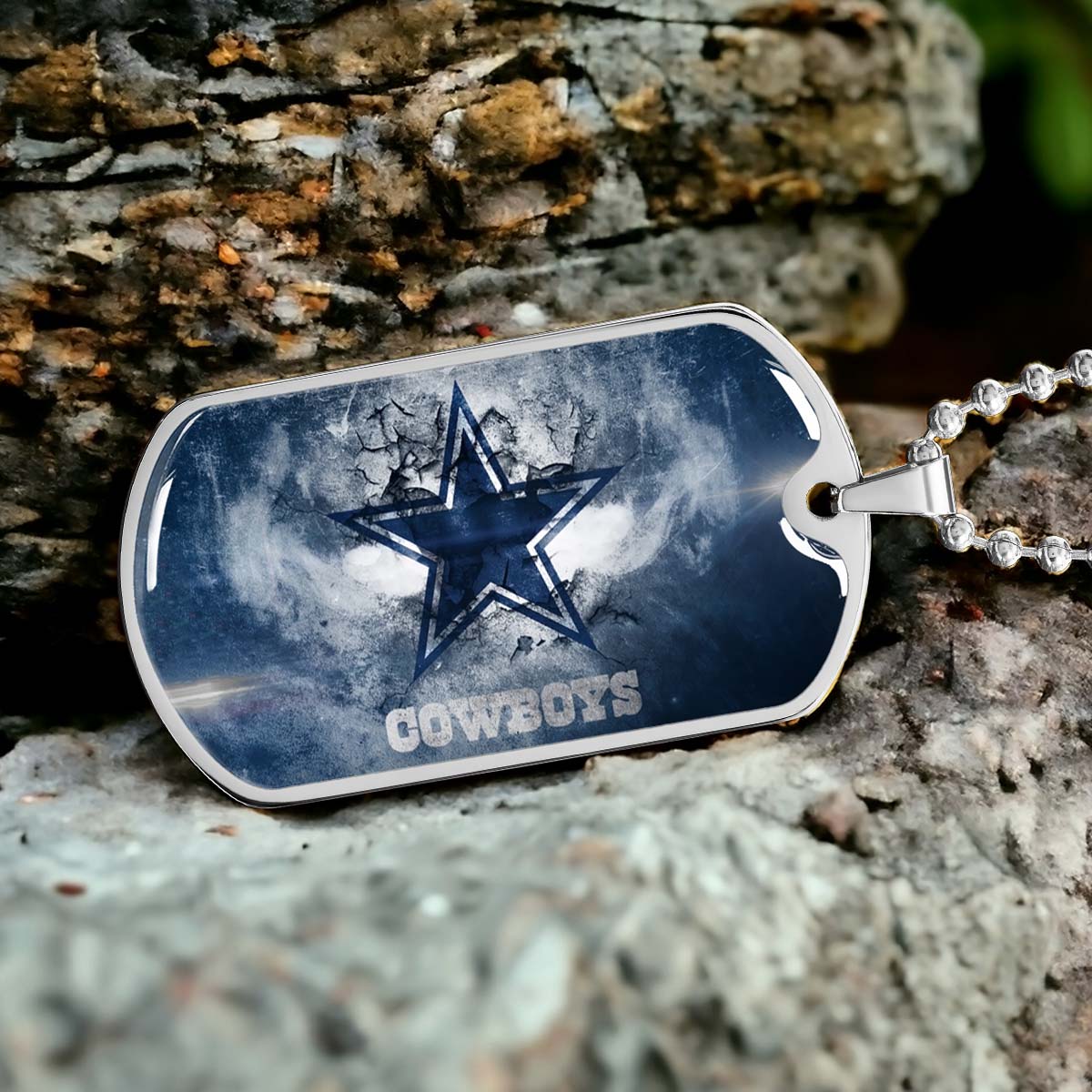 American Football - AFD060 - Dallas Cowboys - NFL Football Team - American Football Dog Tag - Military Ball Chain - Luxury Dog Tag