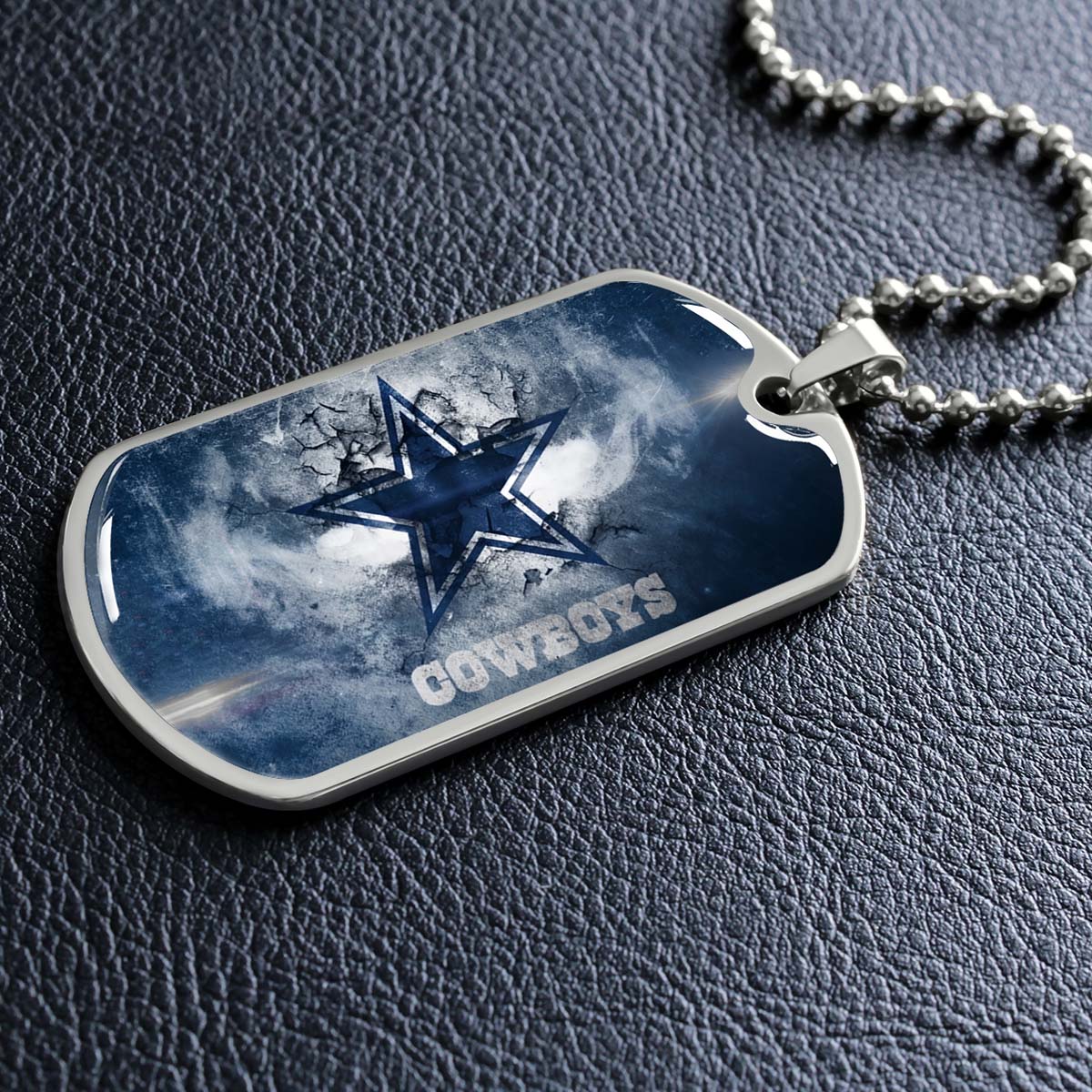 American Football - AFD060 - Dallas Cowboys - NFL Football Team - American Football Dog Tag - Military Ball Chain - Luxury Dog Tag