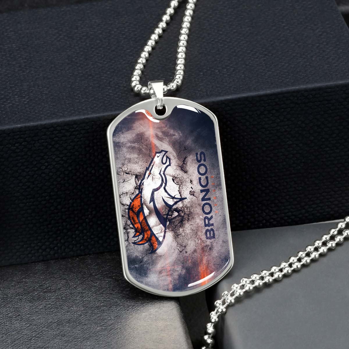 American Football - AFD061 - Denver Broncos - NFL Football Team - American Football Dog Tag - Military Ball Chain - Luxury Dog Tag
