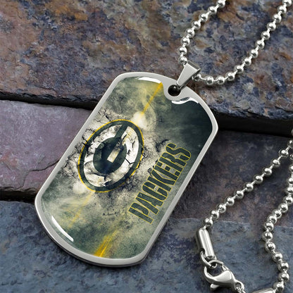 American Football - AFD063 - Green Bay Packers - NFL Football Team - American Football Dog Tag - Military Ball Chain - Luxury Dog Tag