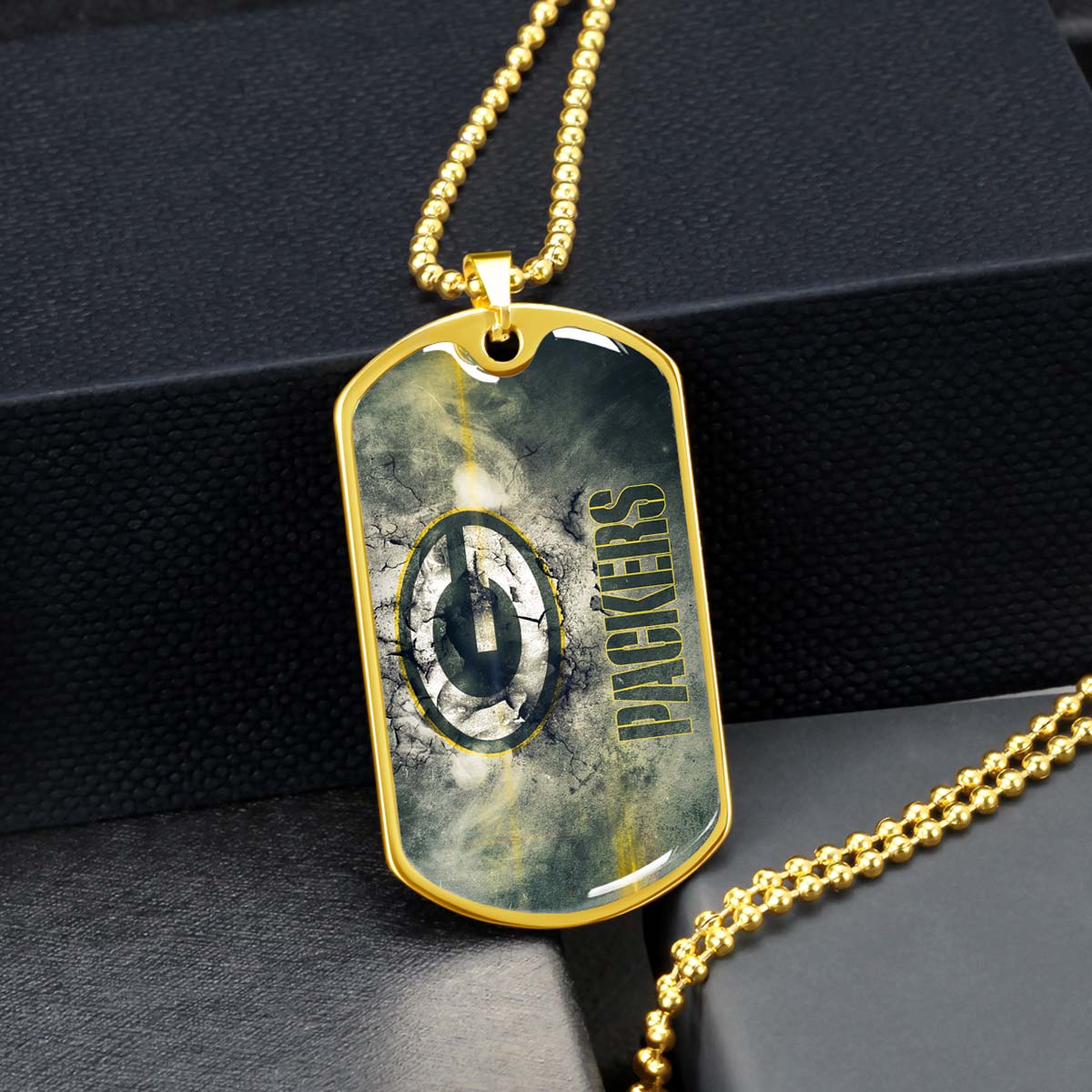 American Football - AFD063 - Green Bay Packers - NFL Football Team - American Football Dog Tag - Military Ball Chain - Luxury Dog Tag