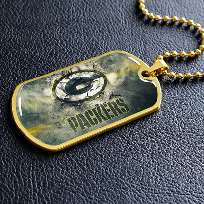American Football - AFD063 - Green Bay Packers - NFL Football Team - American Football Dog Tag - Military Ball Chain - Luxury Dog Tag