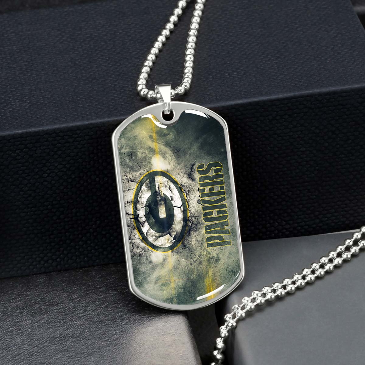 American Football - AFD063 - Green Bay Packers - NFL Football Team - American Football Dog Tag - Military Ball Chain - Luxury Dog Tag