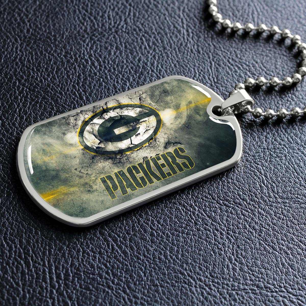 American Football - AFD063 - Green Bay Packers - NFL Football Team - American Football Dog Tag - Military Ball Chain - Luxury Dog Tag