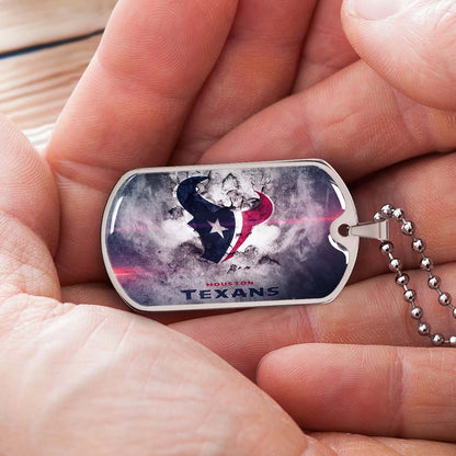 American Football - AFD064 - Houston Texans - NFL Football Team - American Football Dog Tag - Military Ball Chain - Luxury Dog Tag