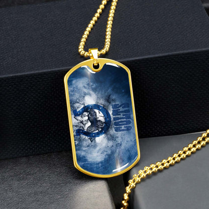American Football - AFD065 - Indianapolis Colts - NFL Football Team - American Football Dog Tag - Military Ball Chain - Luxury Dog Tag