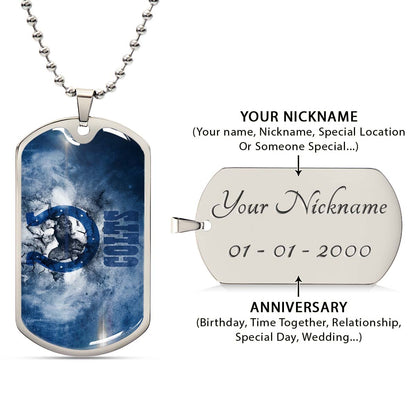 American Football - AFD065 - Indianapolis Colts - NFL Football Team - American Football Dog Tag - Military Ball Chain - Luxury Dog Tag