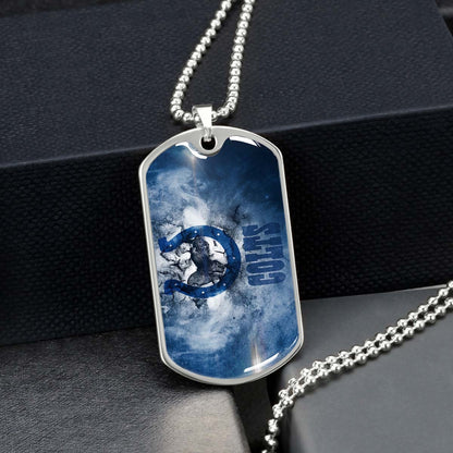 American Football - AFD065 - Indianapolis Colts - NFL Football Team - American Football Dog Tag - Military Ball Chain - Luxury Dog Tag