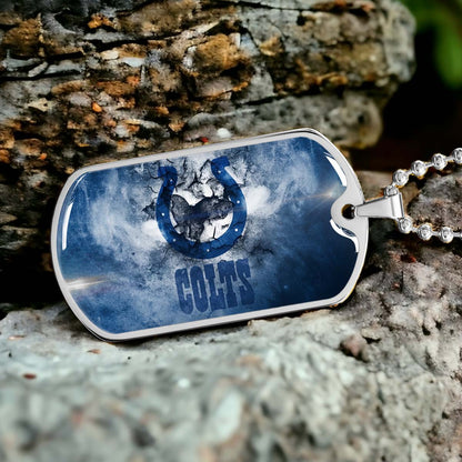 American Football - AFD065 - Indianapolis Colts - NFL Football Team - American Football Dog Tag - Military Ball Chain - Luxury Dog Tag