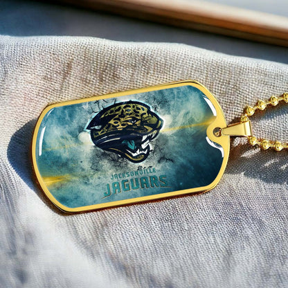 American Football - AFD066 - Jacksonville Jaguars - NFL Football Team - American Football Dog Tag - Military Ball Chain - Luxury Dog Tag