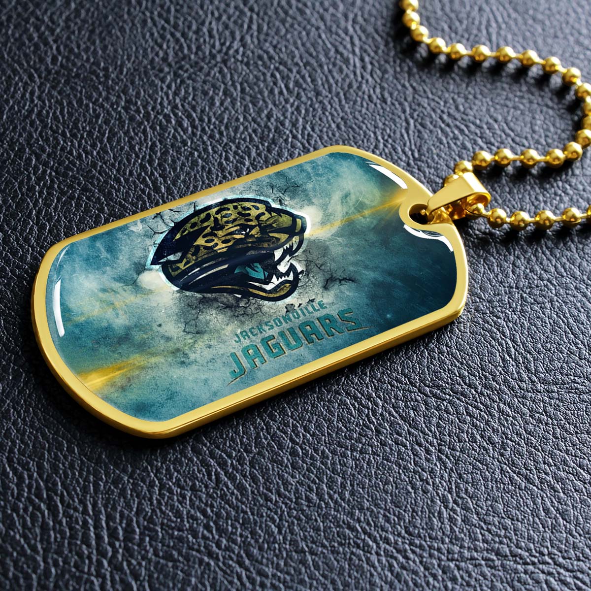 American Football - AFD066 - Jacksonville Jaguars - NFL Football Team - American Football Dog Tag - Military Ball Chain - Luxury Dog Tag