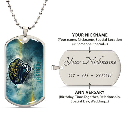 American Football - AFD066 - Jacksonville Jaguars - NFL Football Team - American Football Dog Tag - Military Ball Chain - Luxury Dog Tag