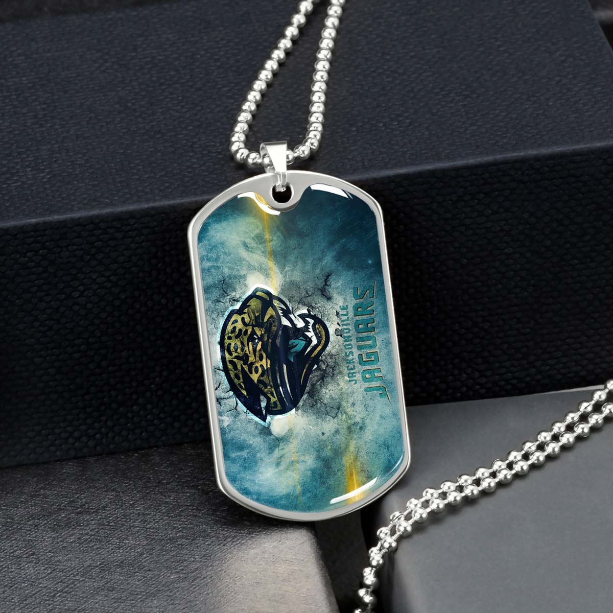 American Football - AFD066 - Jacksonville Jaguars - NFL Football Team - American Football Dog Tag - Military Ball Chain - Luxury Dog Tag