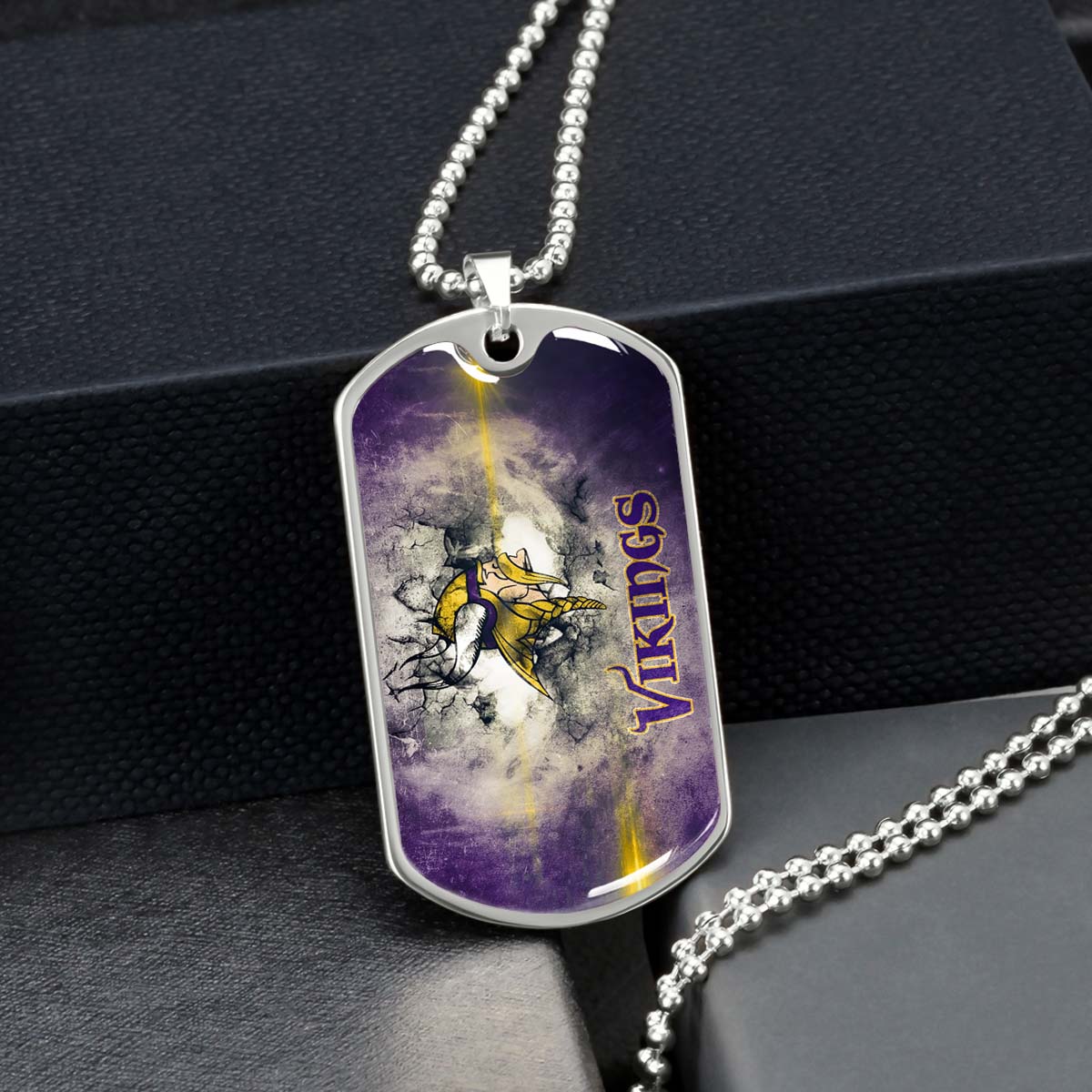 American Football - AFD069 - Minnesota Vikings - NFL Football Team - American Football Dog Tag - Military Ball Chain - Luxury Dog Tag
