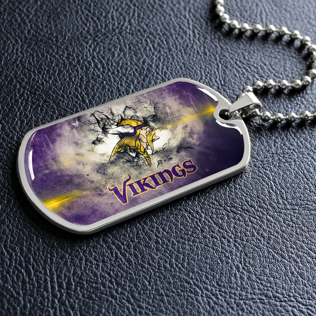American Football - AFD069 - Minnesota Vikings - NFL Football Team - American Football Dog Tag - Military Ball Chain - Luxury Dog Tag
