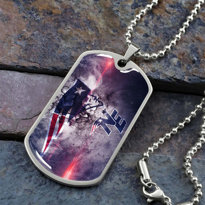 American Football - AFD070 - New England Patriots - NFL Football Team - American Football Dog Tag - Military Ball Chain - Luxury Dog Tag