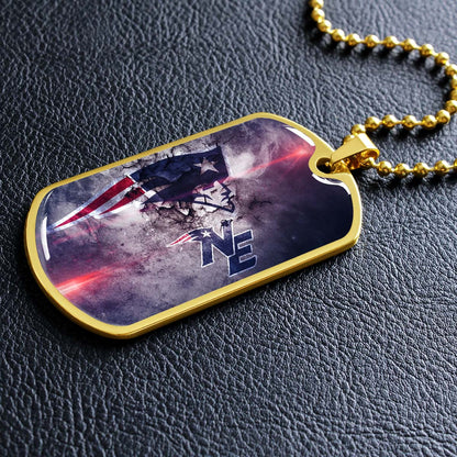 American Football - AFD070 - New England Patriots - NFL Football Team - American Football Dog Tag - Military Ball Chain - Luxury Dog Tag