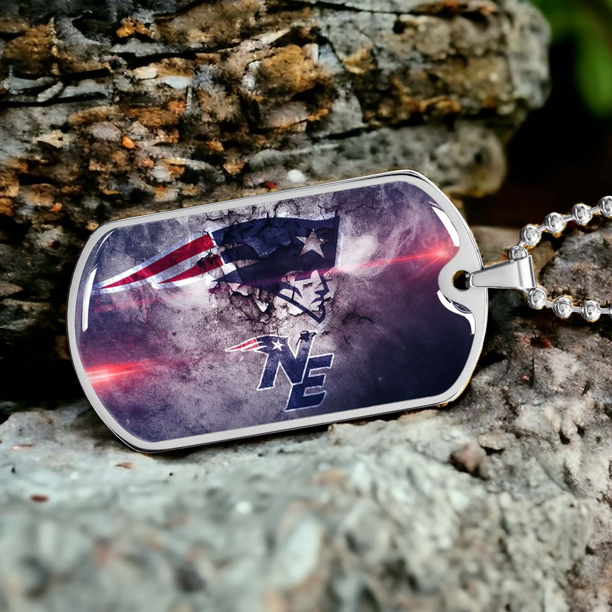 American Football - AFD070 - New England Patriots - NFL Football Team - American Football Dog Tag - Military Ball Chain - Luxury Dog Tag