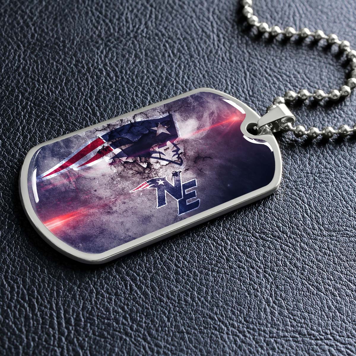 American Football - AFD070 - New England Patriots - NFL Football Team - American Football Dog Tag - Military Ball Chain - Luxury Dog Tag