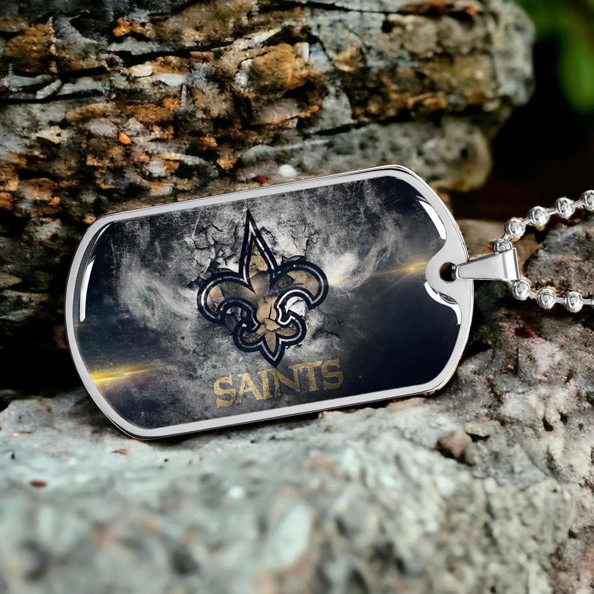 American Football - AFD071 - New Orleans Saints - NFL Football Team - American Football Dog Tag - Military Ball Chain - Luxury Dog Tag