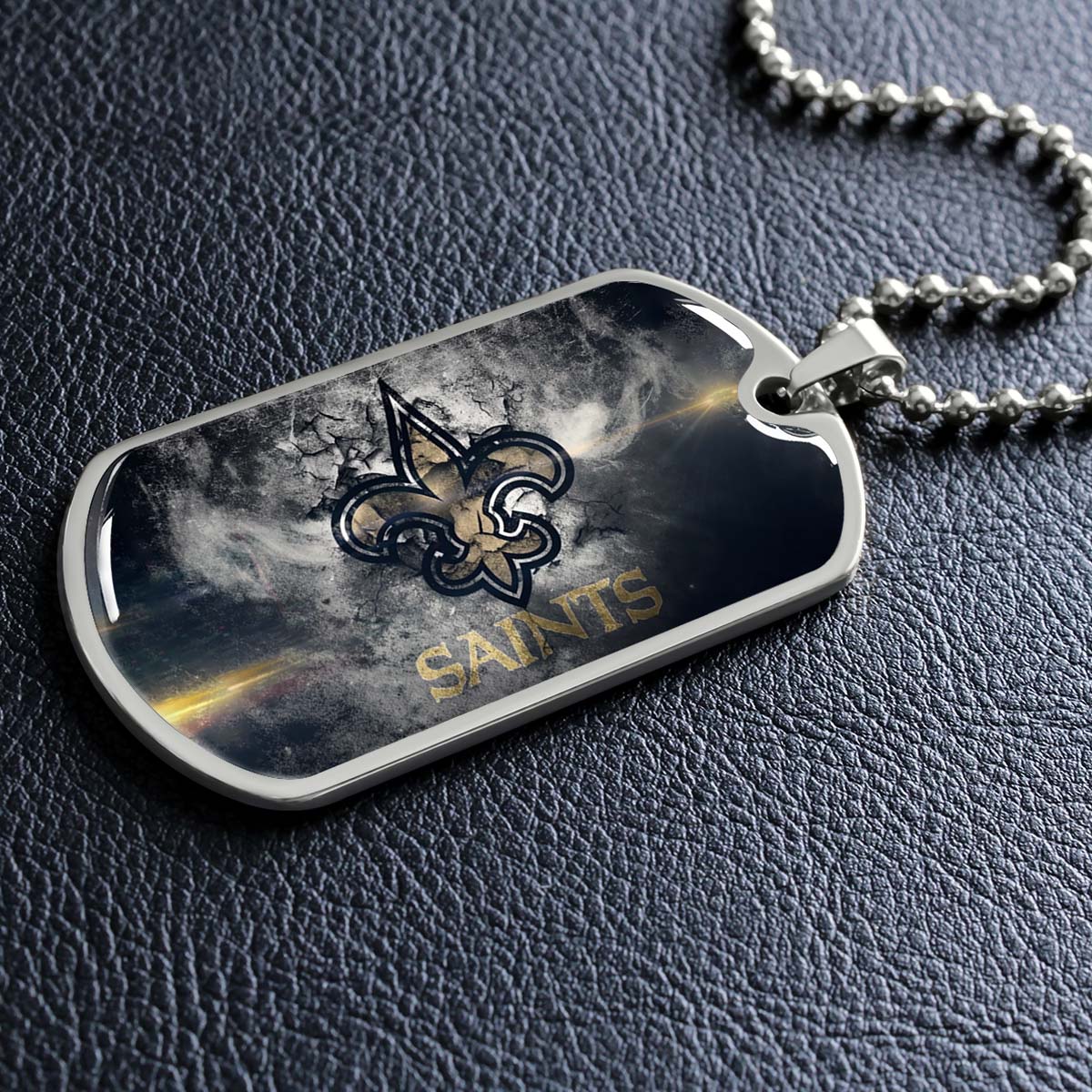 American Football - AFD071 - New Orleans Saints - NFL Football Team - American Football Dog Tag - Military Ball Chain - Luxury Dog Tag