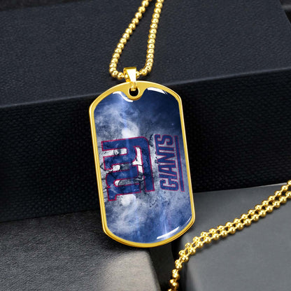 American Football - AFD072 - New York Giants - NFL Football Team - American Football Dog Tag - Military Ball Chain - Luxury Dog Tag