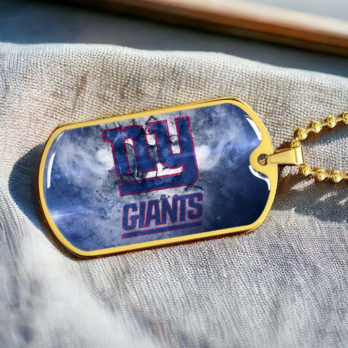 American Football - AFD072 - New York Giants - NFL Football Team - American Football Dog Tag - Military Ball Chain - Luxury Dog Tag