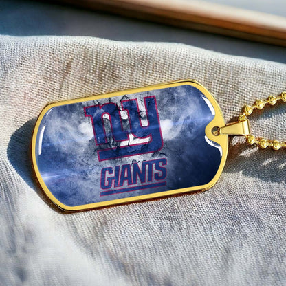 American Football - AFD072 - New York Giants - NFL Football Team - American Football Dog Tag - Military Ball Chain - Luxury Dog Tag
