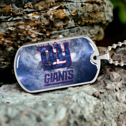 American Football - AFD072 - New York Giants - NFL Football Team - American Football Dog Tag - Military Ball Chain - Luxury Dog Tag