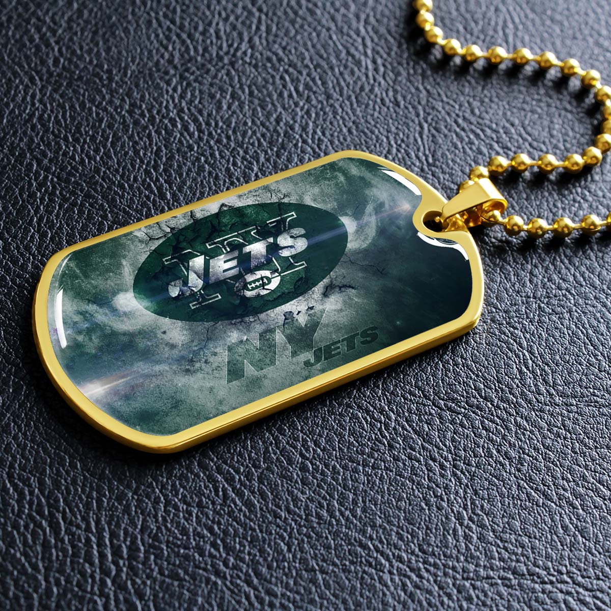 American Football - AFD073 - New York Jets - NFL Football Team - American Football Dog Tag - Military Ball Chain - Luxury Dog Tag