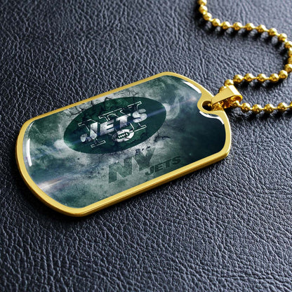 American Football - AFD073 - New York Jets - NFL Football Team - American Football Dog Tag - Military Ball Chain - Luxury Dog Tag