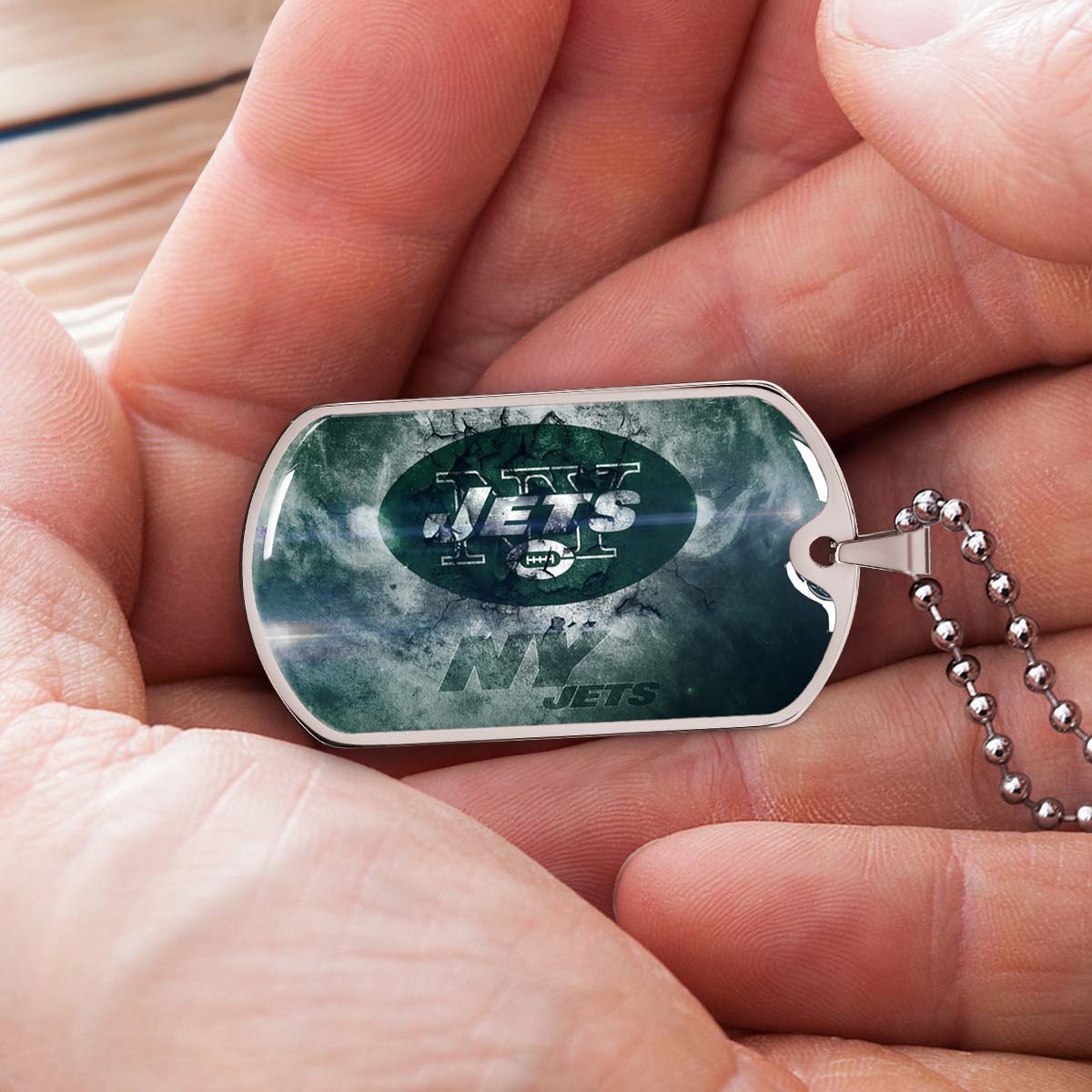 American Football - AFD073 - New York Jets - NFL Football Team - American Football Dog Tag - Military Ball Chain - Luxury Dog Tag