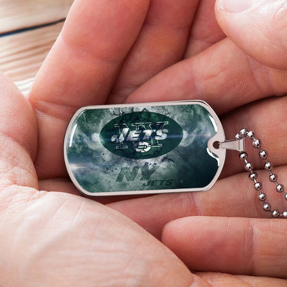American Football - AFD073 - New York Jets - NFL Football Team - American Football Dog Tag - Military Ball Chain - Luxury Dog Tag