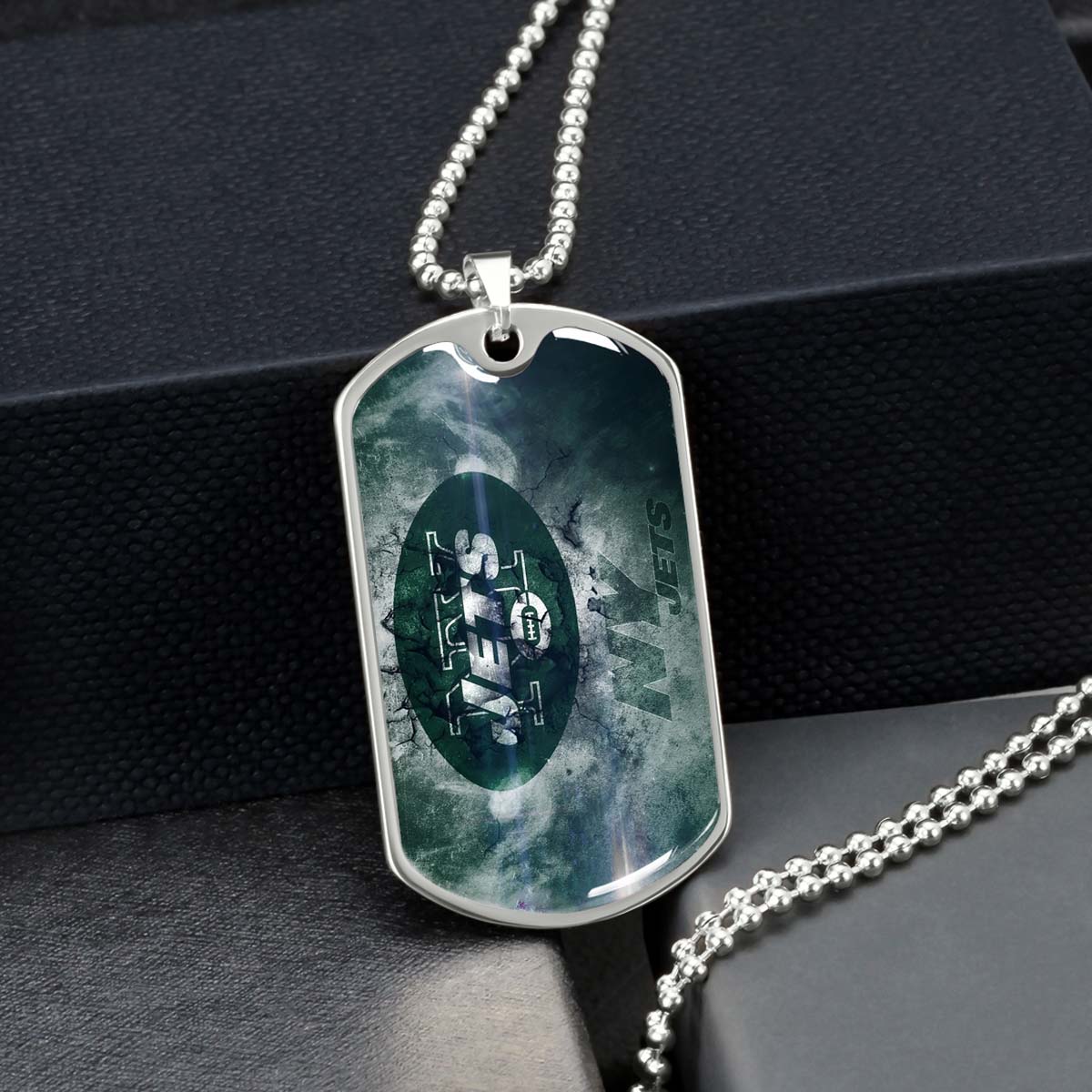 American Football - AFD073 - New York Jets - NFL Football Team - American Football Dog Tag - Military Ball Chain - Luxury Dog Tag