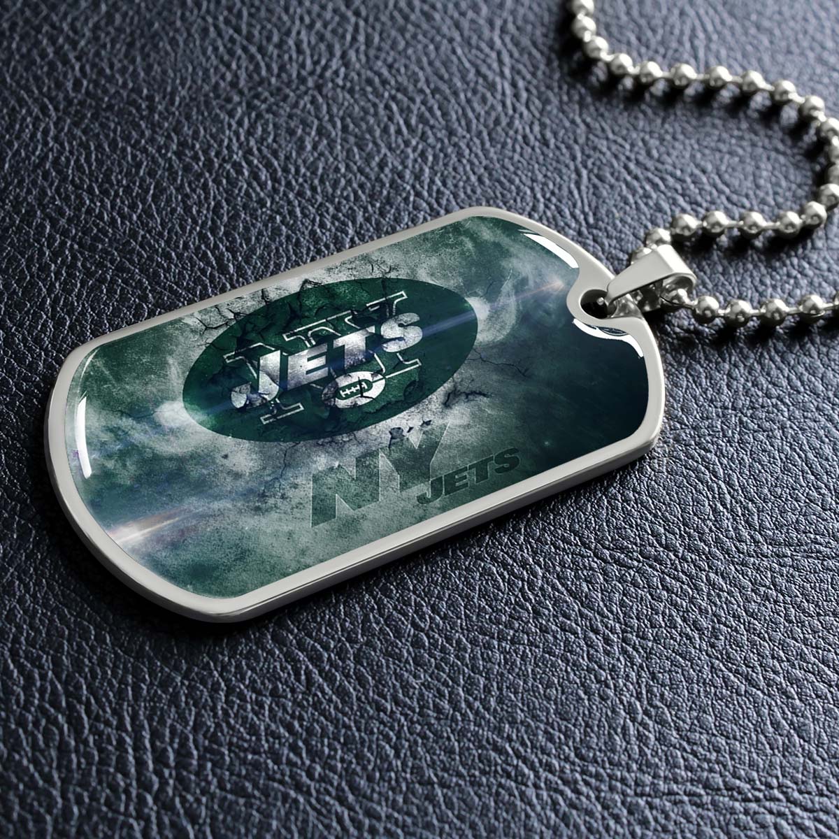 American Football - AFD073 - New York Jets - NFL Football Team - American Football Dog Tag - Military Ball Chain - Luxury Dog Tag