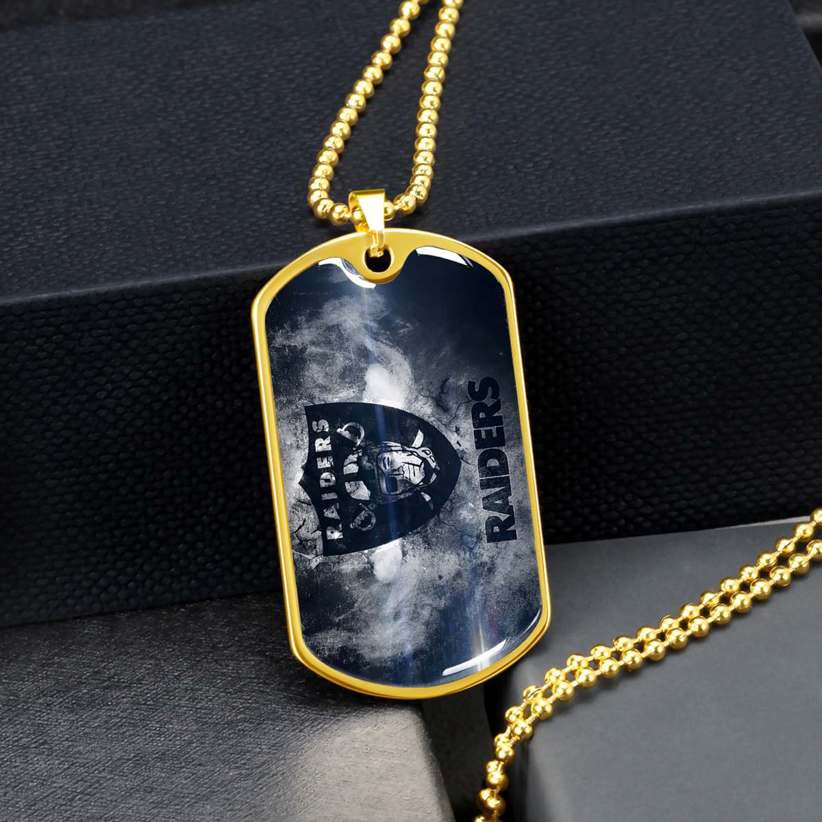 American Football - AFD074 - Oakland Raiders - NFL Football Team - American Football Dog Tag - Military Ball Chain - Luxury Dog Tag