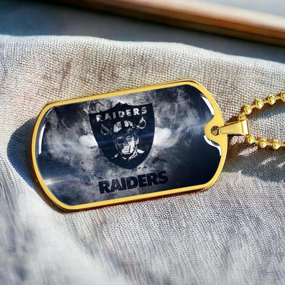 American Football - AFD074 - Oakland Raiders - NFL Football Team - American Football Dog Tag - Military Ball Chain - Luxury Dog Tag