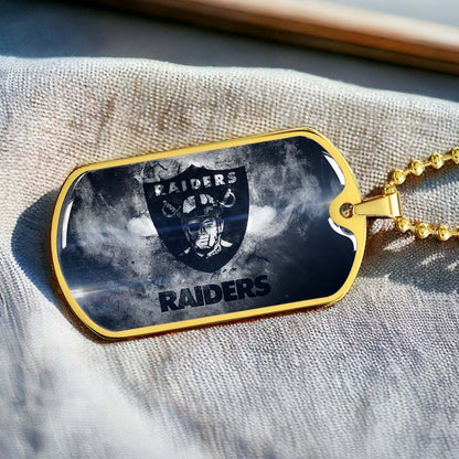 American Football - AFD074 - Oakland Raiders - NFL Football Team - American Football Dog Tag - Military Ball Chain - Luxury Dog Tag