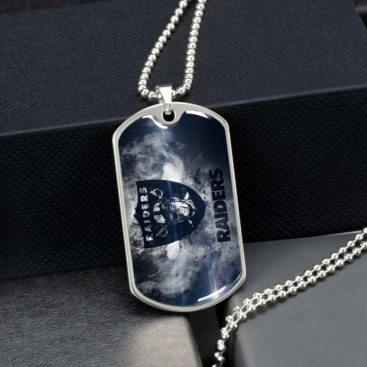 American Football - AFD074 - Oakland Raiders - NFL Football Team - American Football Dog Tag - Military Ball Chain - Luxury Dog Tag