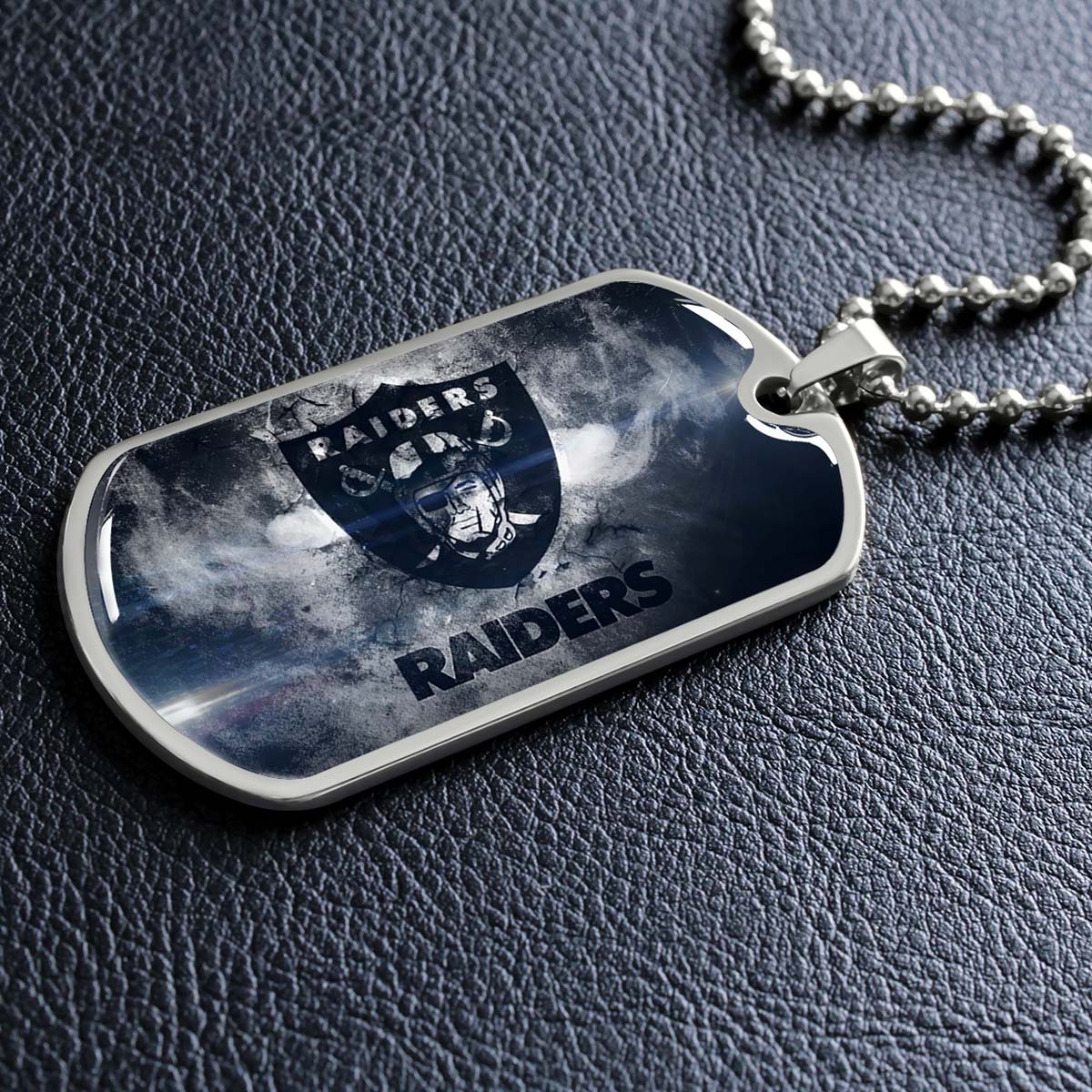 American Football - AFD074 - Oakland Raiders - NFL Football Team - American Football Dog Tag - Military Ball Chain - Luxury Dog Tag