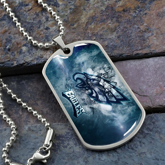 American Football - AFD075 - Philadelphia Eagles - NFL Football Team - American Football Dog Tag - Military Ball Chain - Luxury Dog Tag