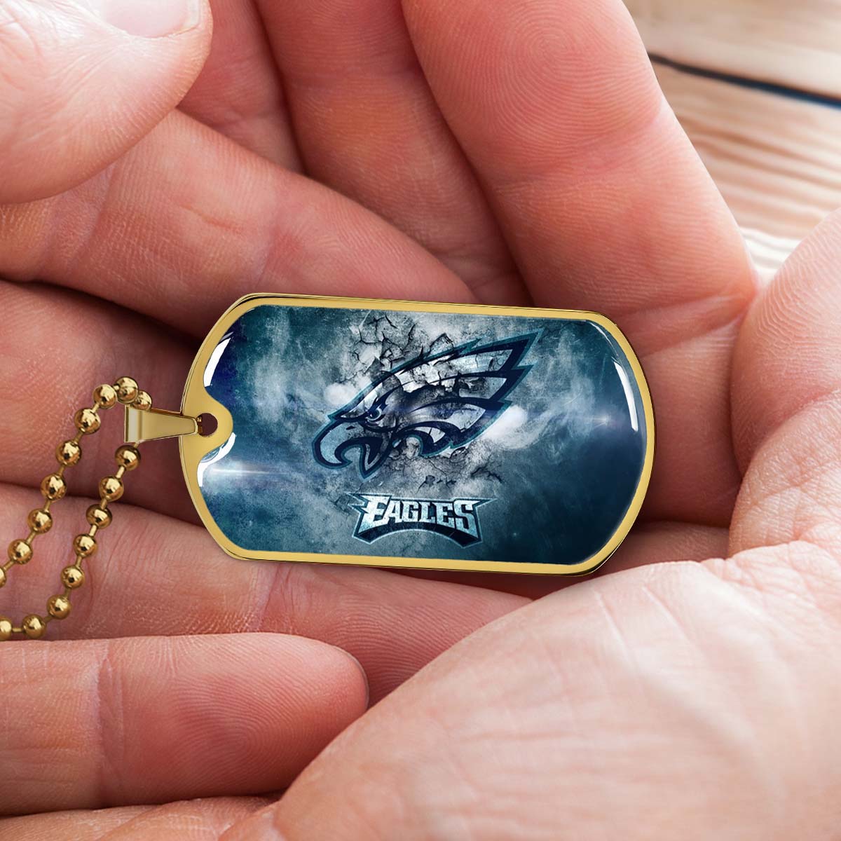 American Football - AFD075 - Philadelphia Eagles - NFL Football Team - American Football Dog Tag - Military Ball Chain - Luxury Dog Tag