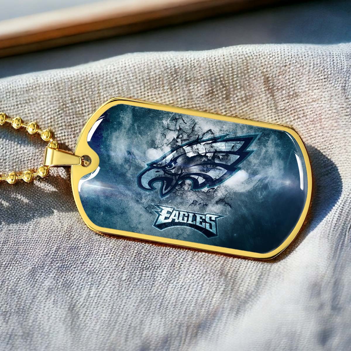 American Football - AFD075 - Philadelphia Eagles - NFL Football Team - American Football Dog Tag - Military Ball Chain - Luxury Dog Tag