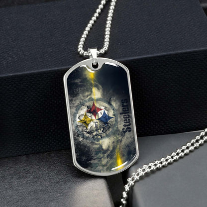 American Football - AFD076 - Pittsburgh Steelers - NFL Football Team - American Football Dog Tag - Military Ball Chain - Luxury Dog Tag