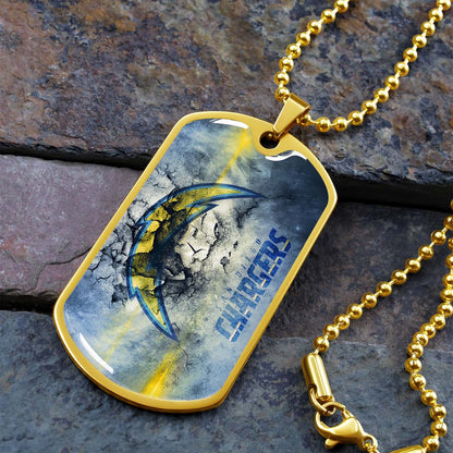 American Football - AFD077 - San Diego Chargers - NFL Football Team - American Football Dog Tag - Military Ball Chain - Luxury Dog Tag